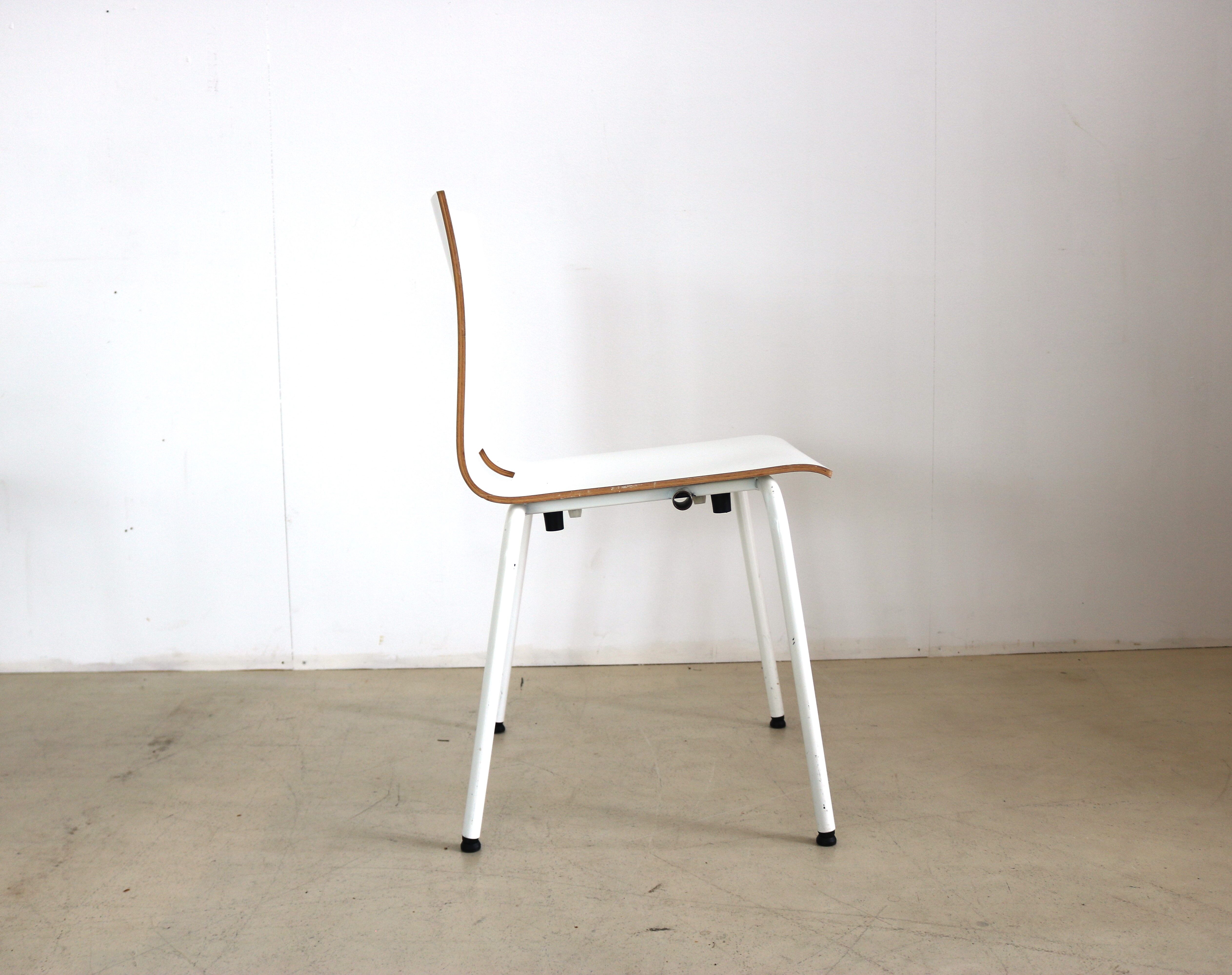 Set of 4 industrial stacking chairs