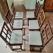 Set of 6 antique hazelwood chairs, 17th–18th century