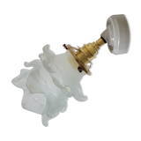 Glass and porcelain flower wall lamp