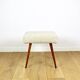 High stool seat boucle beige - round beech legs