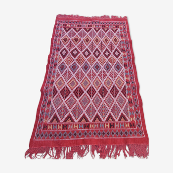 Traditional handmade red kilim rug 187-114cm