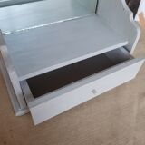 Patinated wooden mirror dressing table