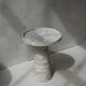 Silver travertine cone side table