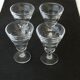 4 Verres à pieds anciens de bistrot blanc ou blanc limé - Duralex France