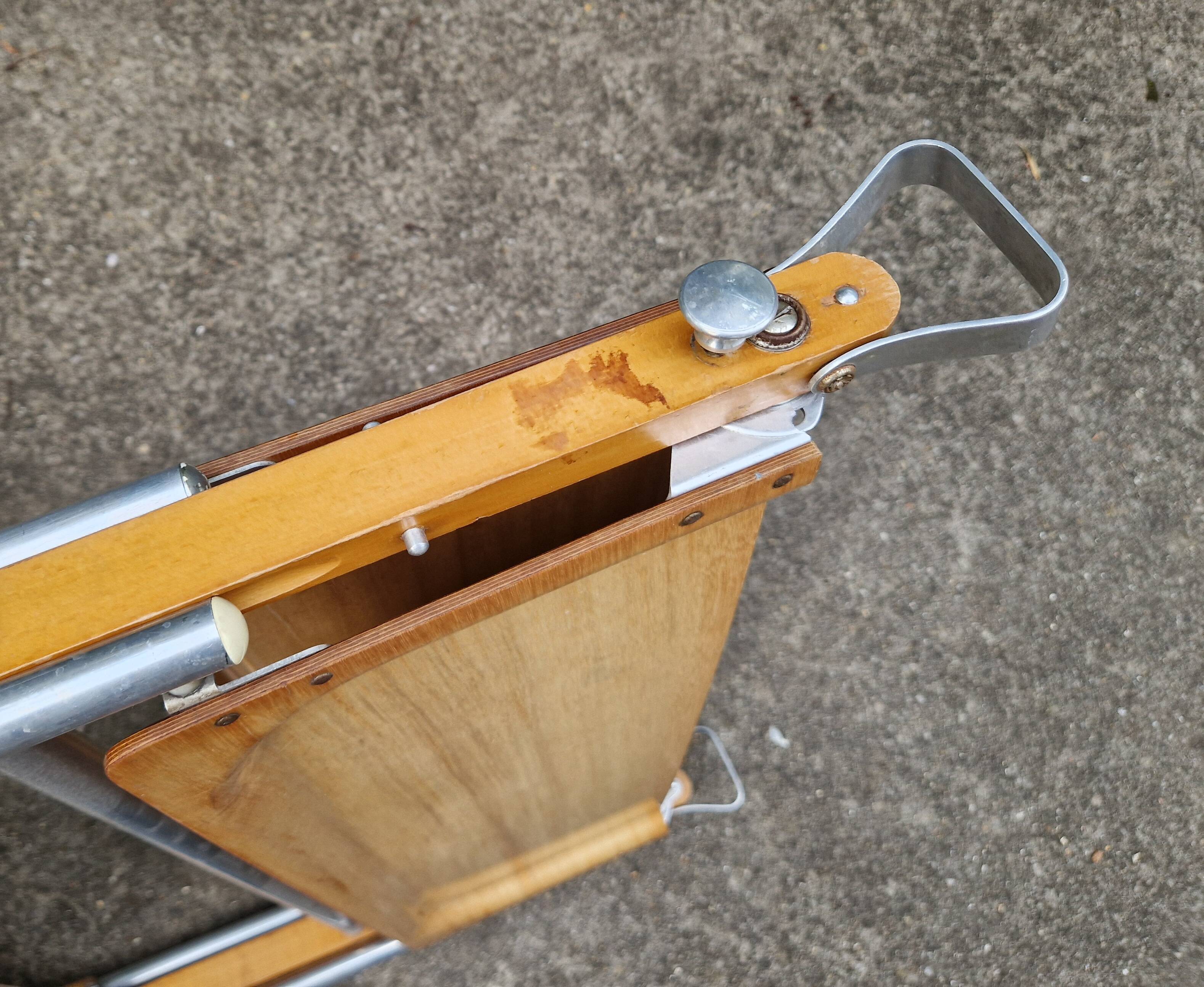 Vintage Textable folding rolling serving cart from the 1960s-70s