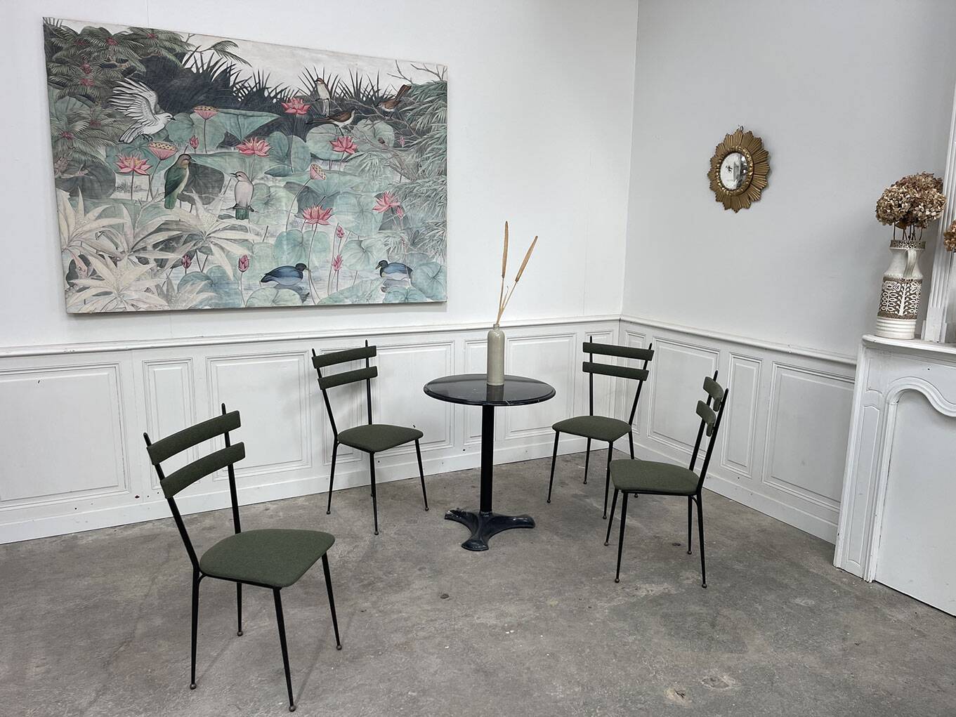 4 Italian chairs with Tweed, 1960s