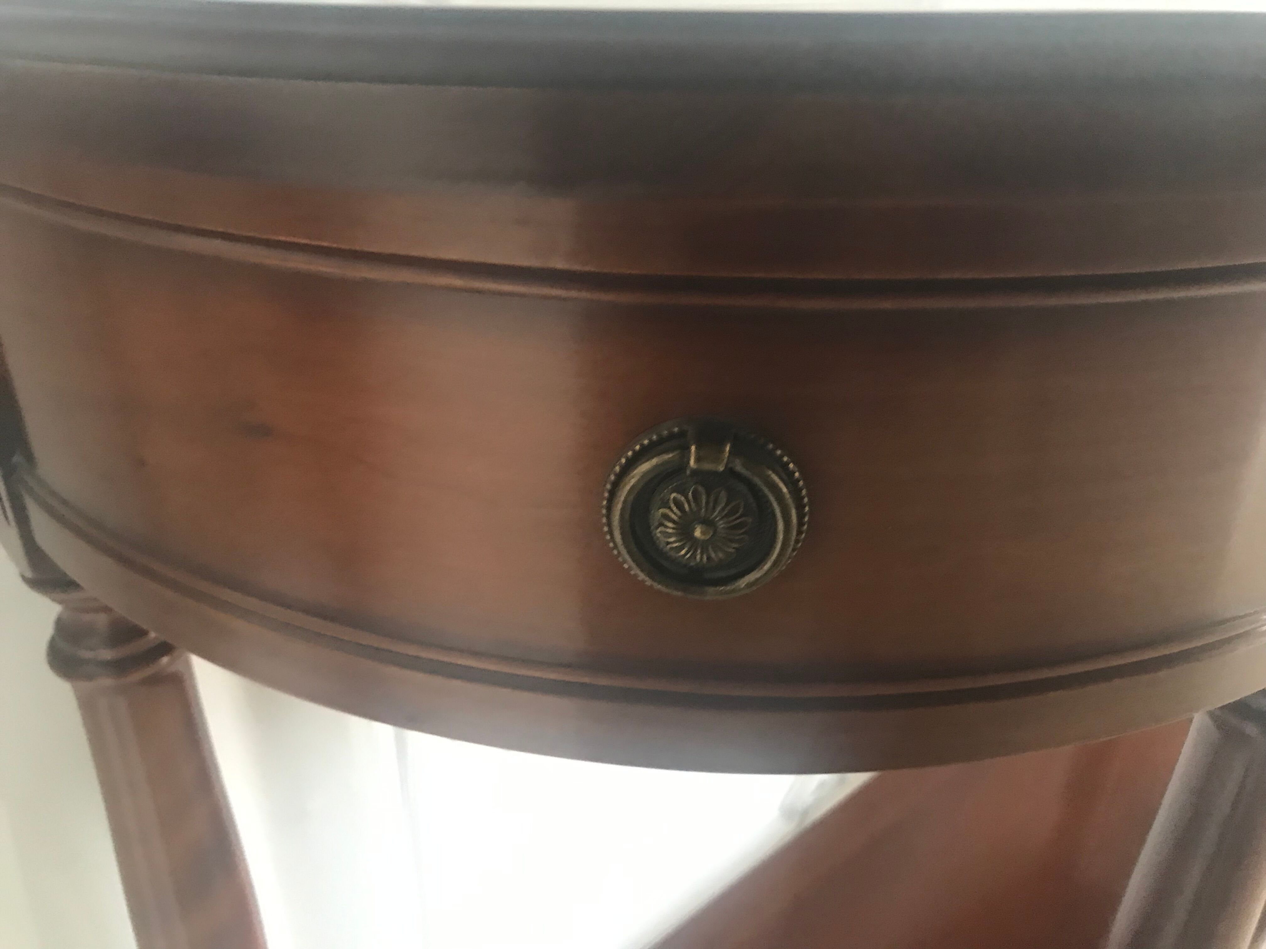 Half moon console in cherry tree