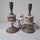 Paire de lampes vintage laiton/ céramique