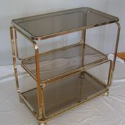 Service on wheels in gold brass and sunglasses - signed