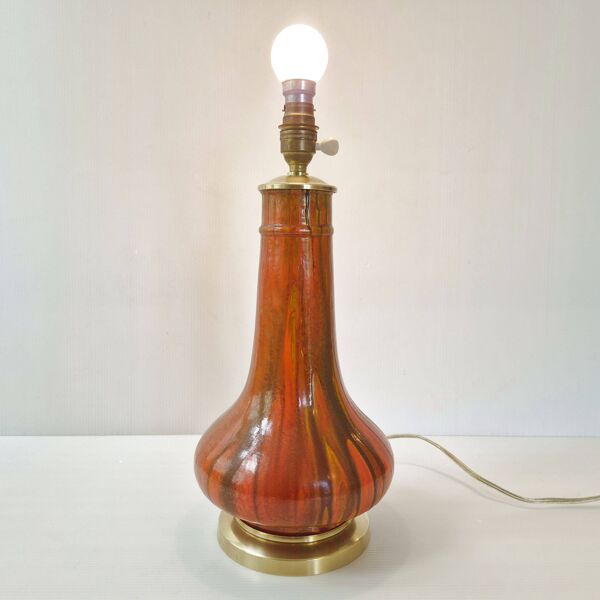 Lampe art déco en grès flammé 1920