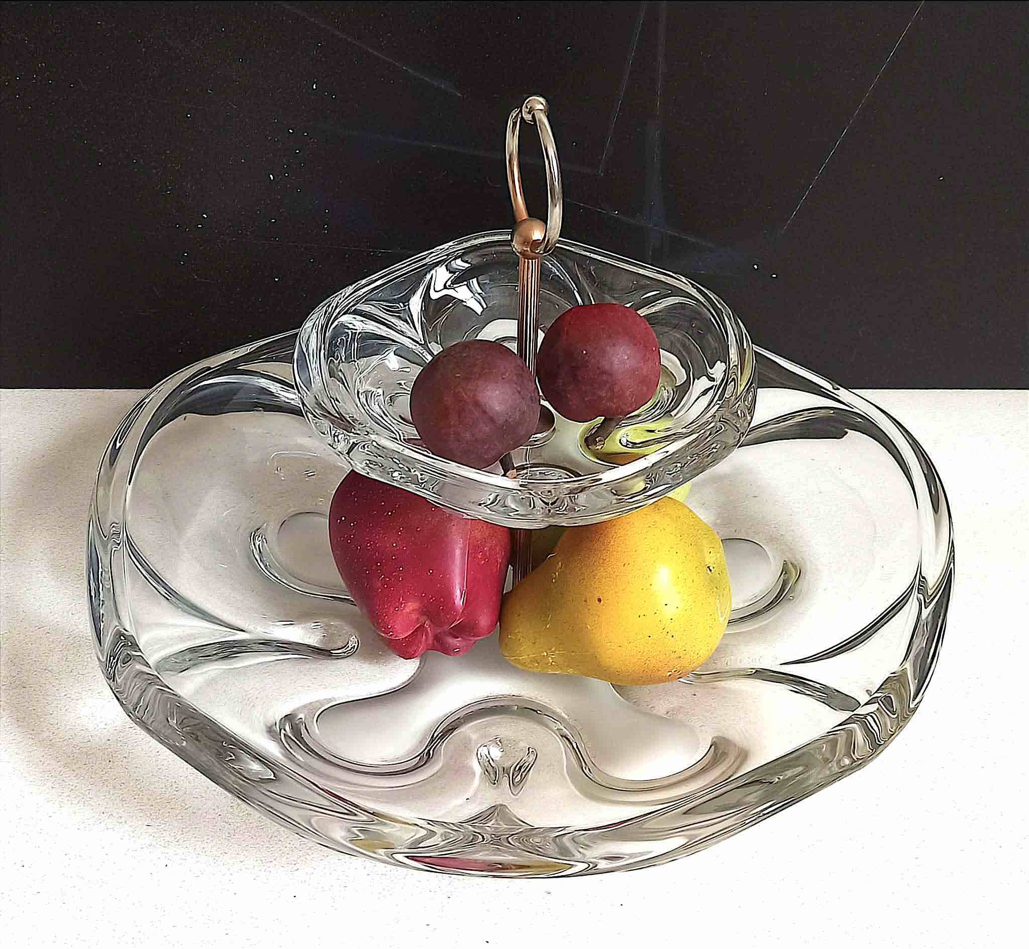 Glass paste compote 1960s Height 25 cm