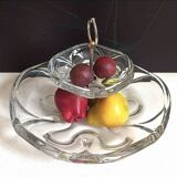 Glass paste compote 1960s Height 25 cm