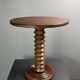Midcentury brutalist wood turned side table, Charles Dudouyt style, 1950s