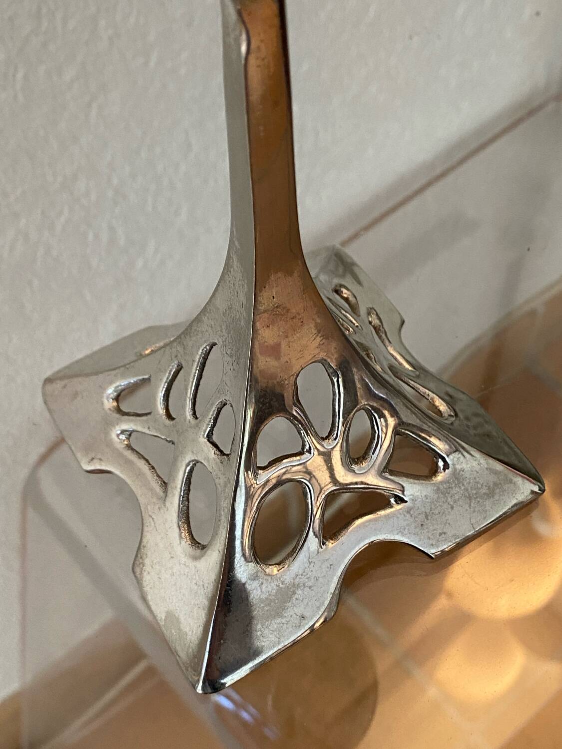 Pair of Art Nouveau style silver-plated metal candlesticks