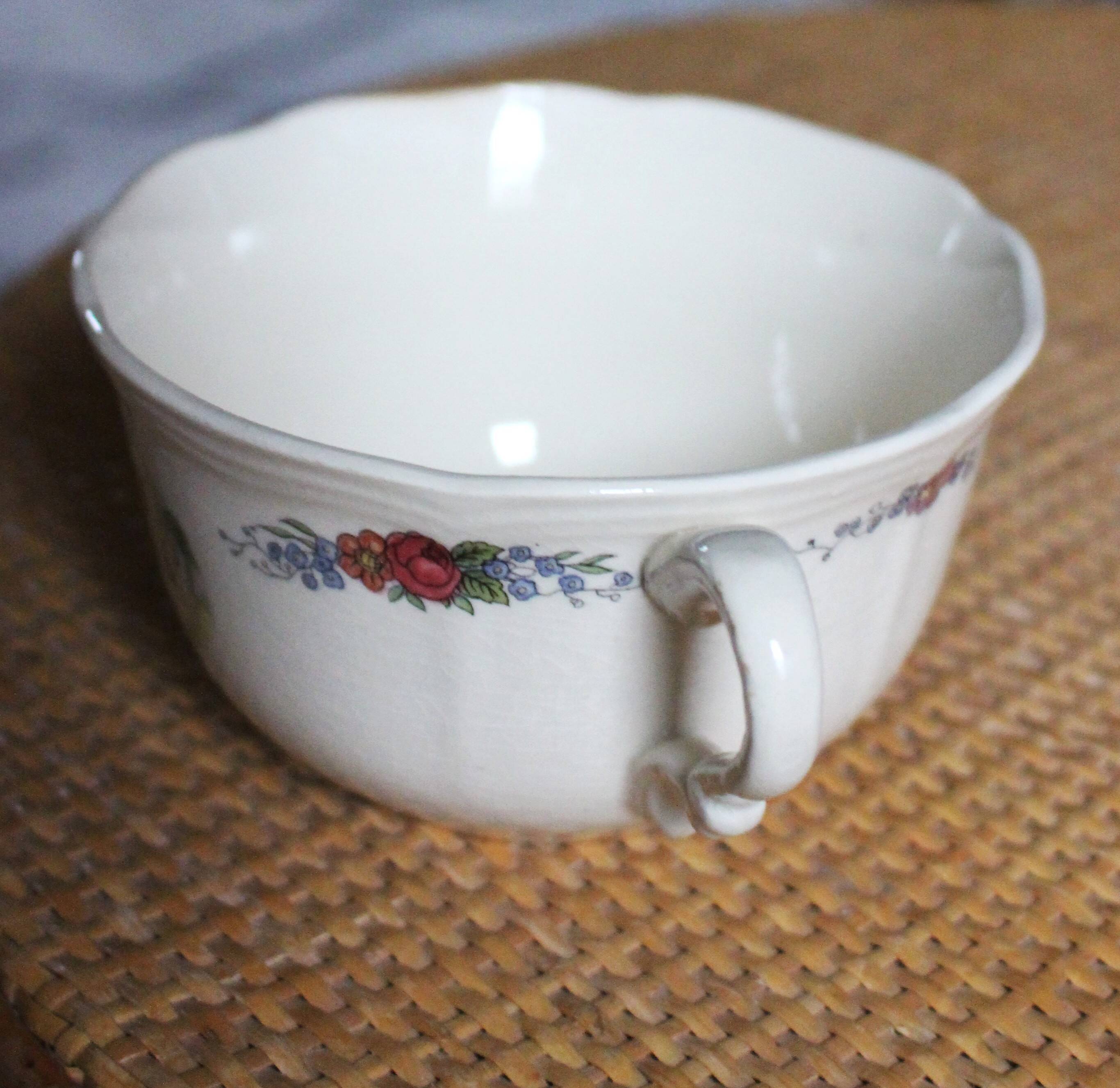 Tasse Faïence Sarreguemines Fleurs Alsace