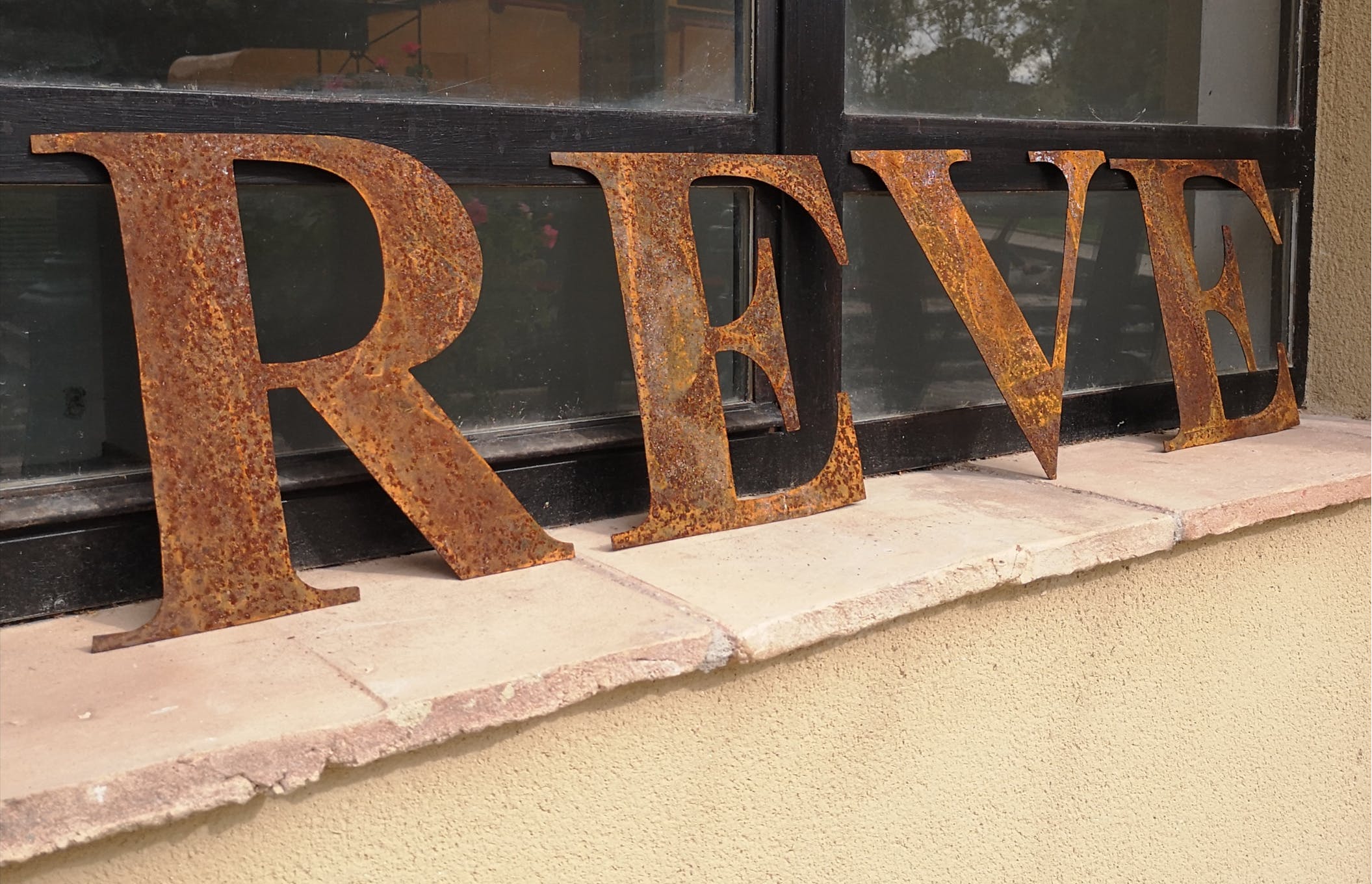 Dream in metallic letters