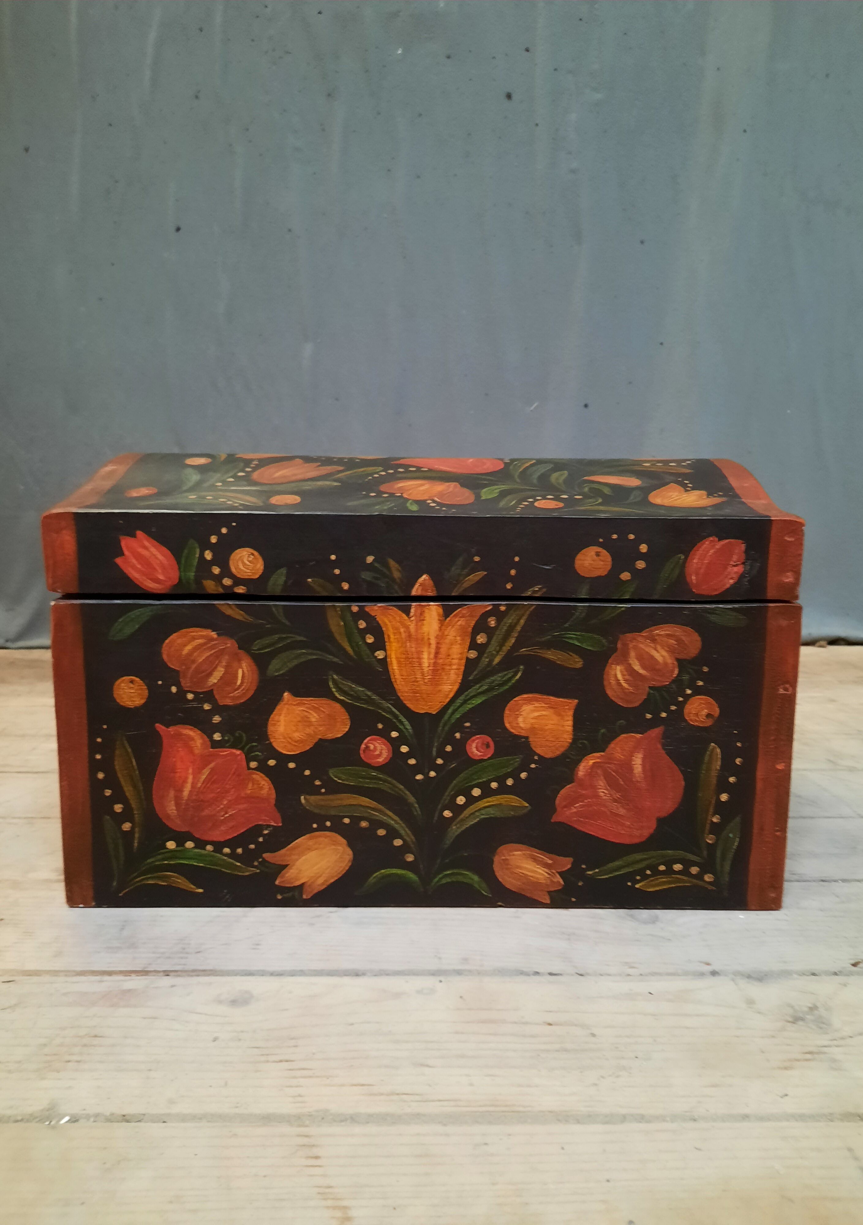 Painted chest in norman style