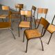 Set of 10 mismatched industrial chairs vintage mullca