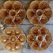 6 Sarreguemines oyster plates France in a slip