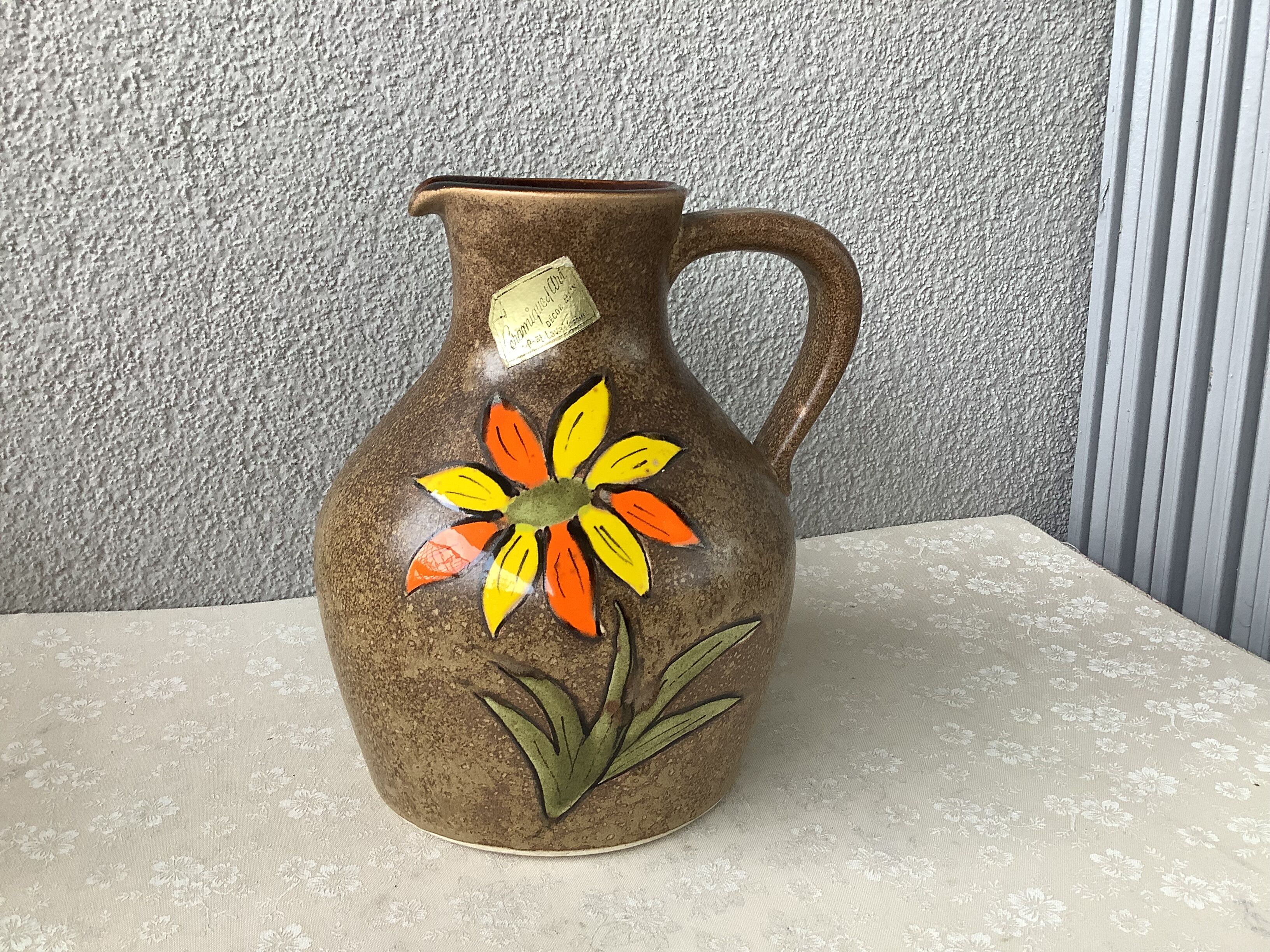 Pichet Poet Laval signed Jeanne - ceramic art