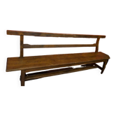 Ancien très grand banc de café en chêne