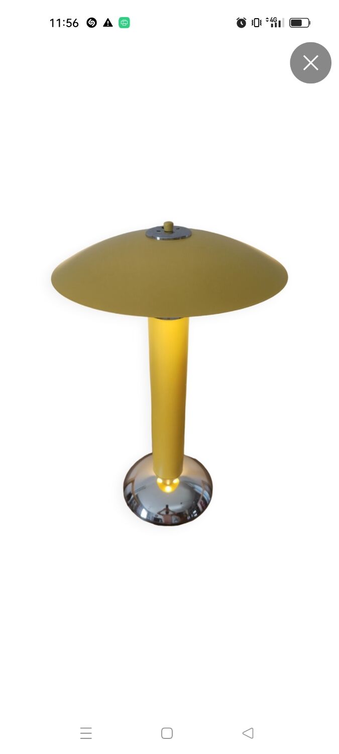 Vintage yellow mushroom lamp