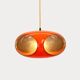 Massive Belgium Space Age UFO Lamp, Orange Mid-Century Modern Lighting