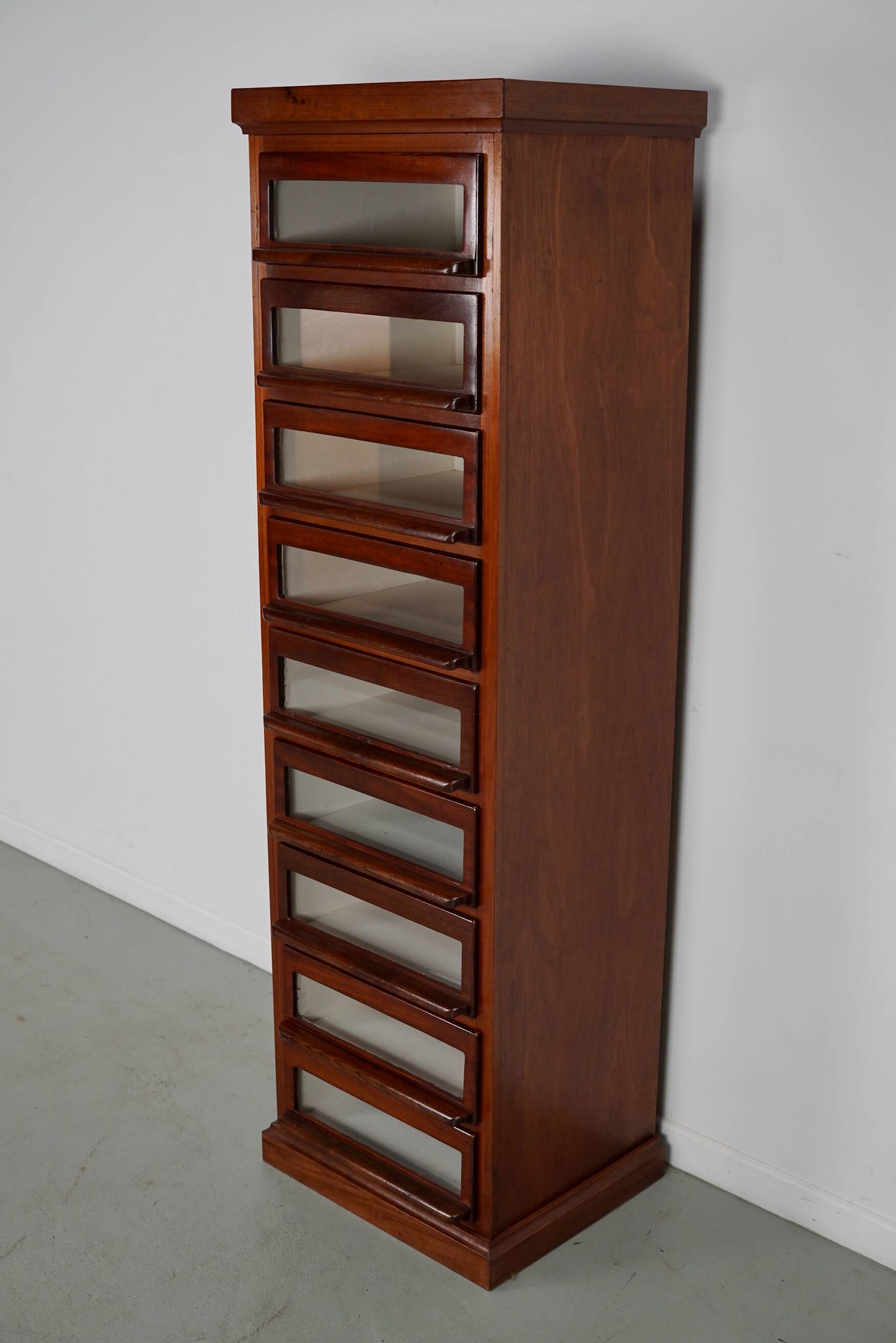 Vintage Dutch Hardwood Haberdashery Shop Cabinet, 1930s