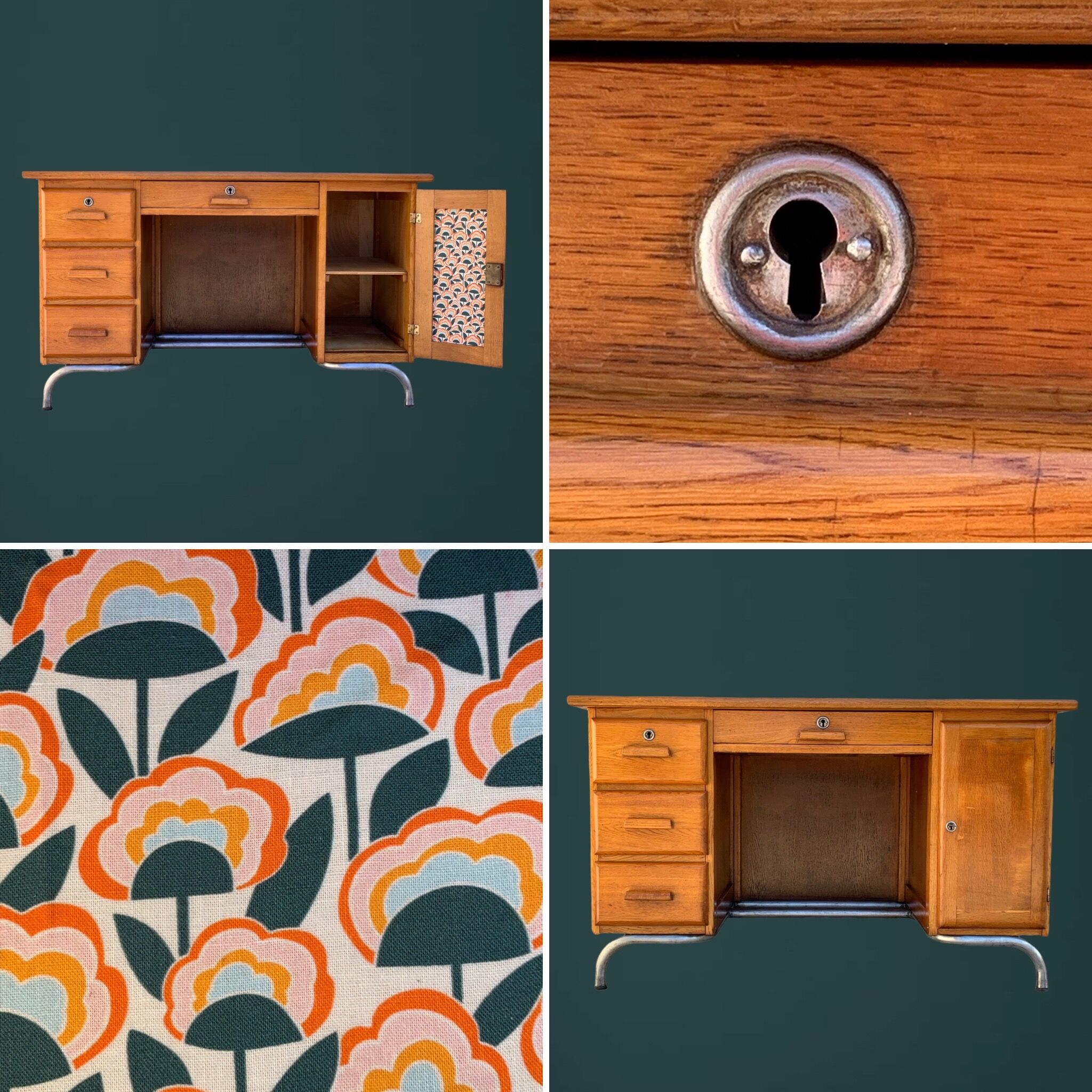 Office schoolmaster 1950 solid oak