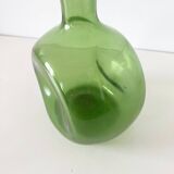 Italian green blown glass vase Empoli 1950