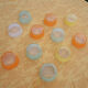 10 ancient colored glass ramequins Duralex for calvé oil