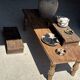Small low bench in old teak from Indonesia H14 L50