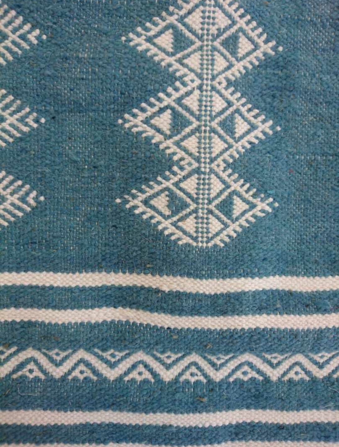 Blue in pure wool kilim rug