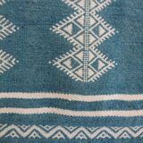 Blue in pure wool kilim rug