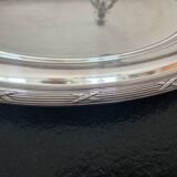 Plat ovale de service en métal argenté modèle Rubans croisés, Christofle