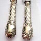 Rococo service cutlery in SILVER Minerve Armand Frenais 1900 Serving knife and fork