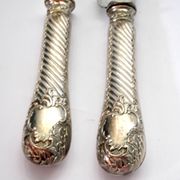 Rococo service cutlery in SILVER Minerve Armand Frenais 1900 Serving knife and fork