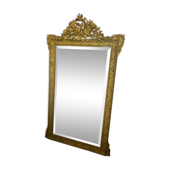 Miroir ancien en bois doré 90x158cm