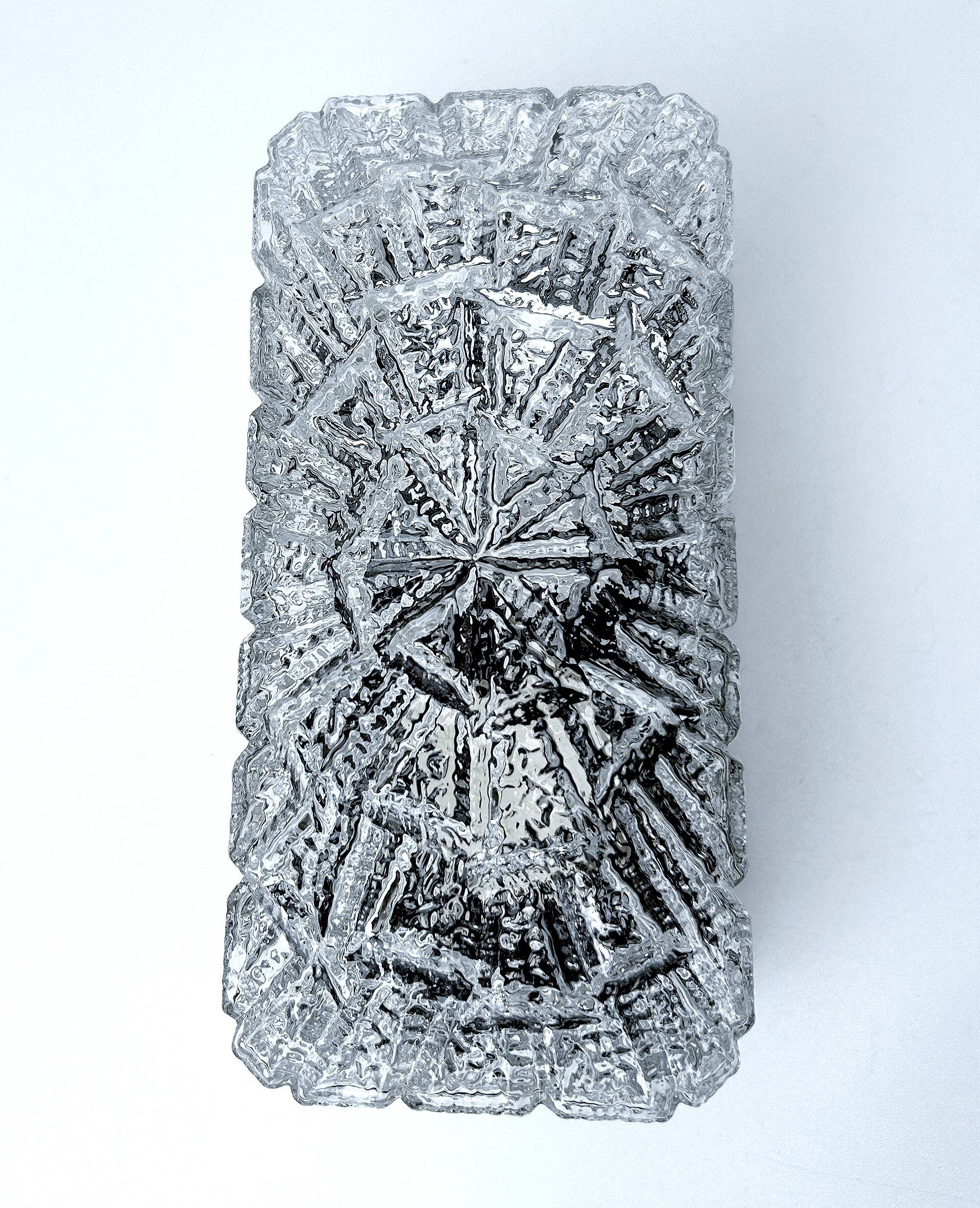 Vintage Brutalist Glass Sconce