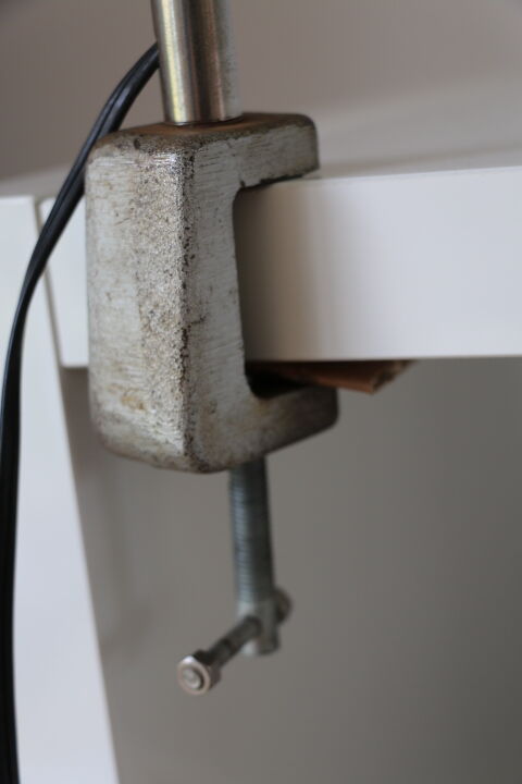 Lampe à étau chromée 1950