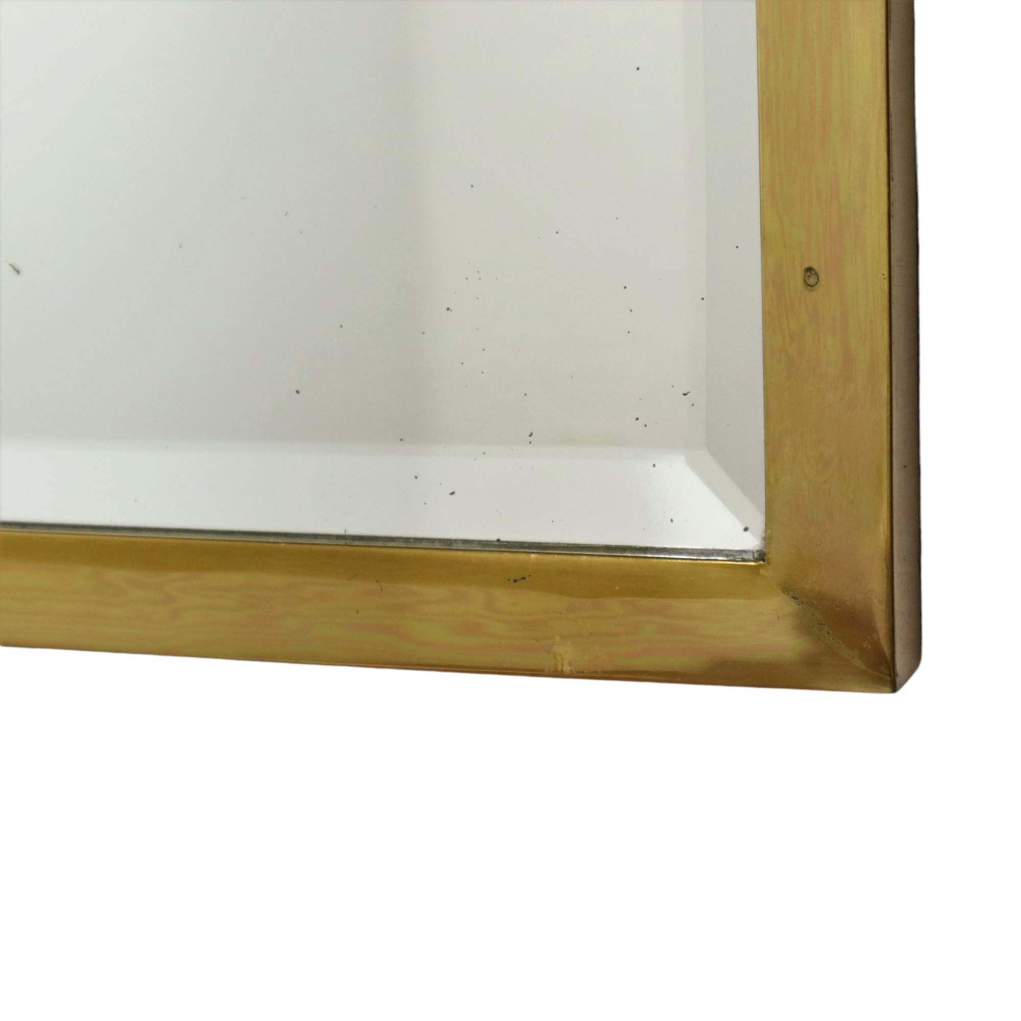 Heavy gold mirror brass faceted hollywood regency 79x48cm