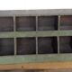 Locker, old workshop shelf in wooden compartments