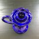 Indigo earthenware candle holder