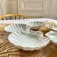 5 scallops antique porcelain cups