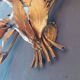Monumental Vintage Wall Lamp with Golden Leaf Decor by Hans Kögl, 1960s
