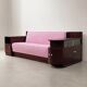 Art Deco sofa in blush pink velvet, 1930s