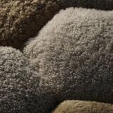 Pair of Danish oak stools from the mid-century with hexagonal seat and turned legs, 1950s.