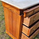 5-drawer chest of drawers with white marble top