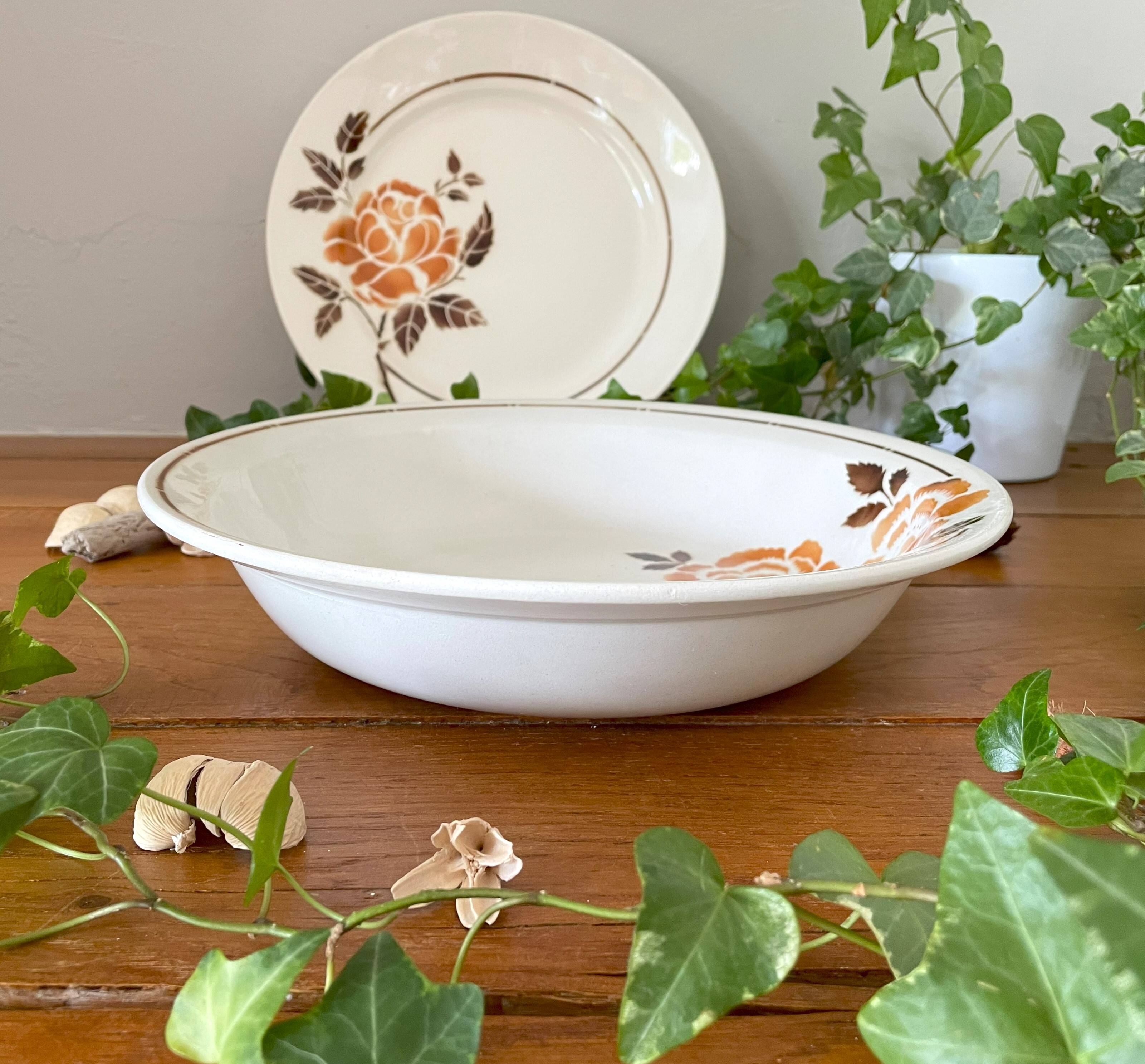 Antique earthenware salad bowl from Saint-Amand (North)