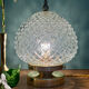 Lampe à poser globe vintage en verre moulé pointes de diamant